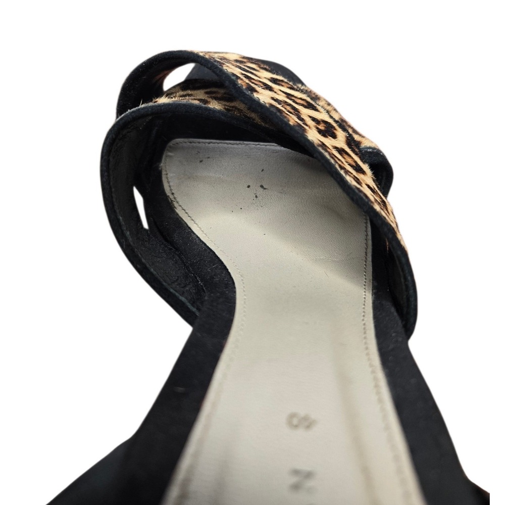 ZARA Leopard Print Cow Hair Platform Heel Sandals EU 40 Y2K Sexy Club Rave Rare - Picture 16 of 16